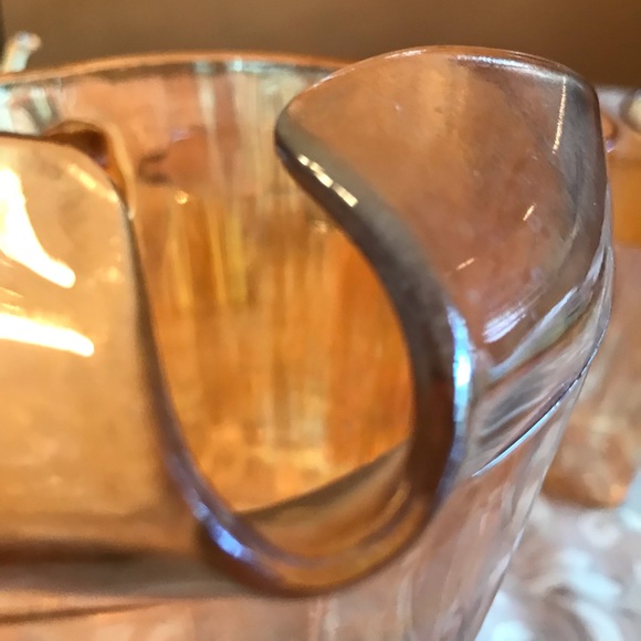 VINTAGE CARNIVAL GLASS IRIDESCENT PITCHER - Picture 4 of 14